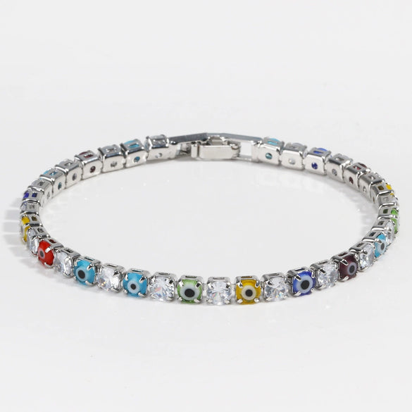 Zircon Inlaid Devil's Eye Bracelet Light Luxury Style