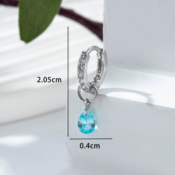 Zircon Inlaid Drop Shape Pendant Earrings For Women