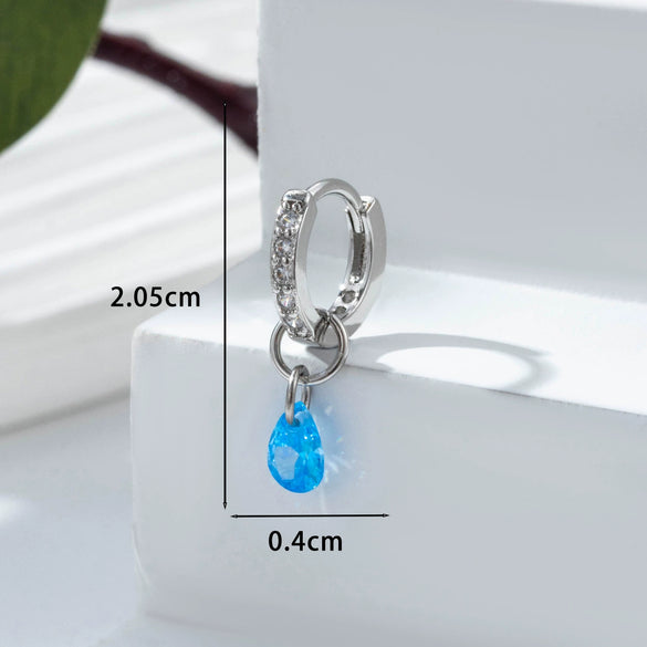 Zircon Inlaid Drop Shape Pendant Earrings For Women