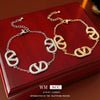Zircon Microinlaid Letter Pig Nose Electroplated Highend Niche Bracelet Jewelry
