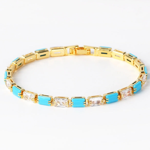 Zircon Retro Sweet Romantic Female Necklace Bracelet Geometric Electroplated Light Luxury Style