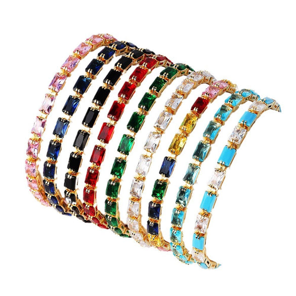 Zircon Retro Sweet Romantic Female Necklace Bracelet Geometric Electroplated Light Luxury Style