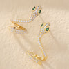 Zircon Snake Earrings For Women Luxury Elegant Animal Pattern