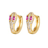 Zircon Snake Earrings With Diamond Encrustment Animals Zodiac Pattern