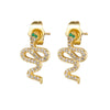 Zircon Snake Earrings With Diamond Encrustment Animals Zodiac Pattern