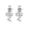 Zircon Snake Earrings With Diamond Encrustment Animals Zodiac Pattern