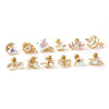 Zircon Stainless Steel Geometric Electroplated Ear Nail Piercing Jewelry