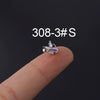 Zircon Stainless Steel Geometric Electroplated Ear Nail Piercing Jewelry