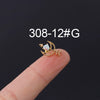 Zircon Stainless Steel Geometric Electroplated Ear Nail Piercing Jewelry