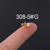 Zircon Stainless Steel Geometric Electroplated Ear Nail Piercing Jewelry