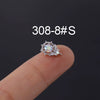 Zircon Stainless Steel Geometric Electroplated Ear Nail Piercing Jewelry