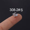 Zircon Stainless Steel Geometric Electroplated Ear Nail Piercing Jewelry