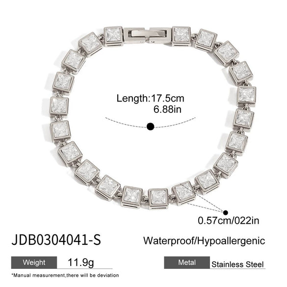 Zirconencrusted Stainless Steel Bracelets For Girls Light Luxury Style