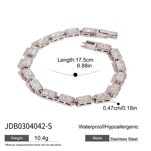 Zirconencrusted Stainless Steel Bracelets For Girls Light Luxury Style