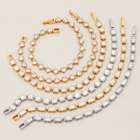 Zirconencrusted Stainless Steel Bracelets For Girls Light Luxury Style